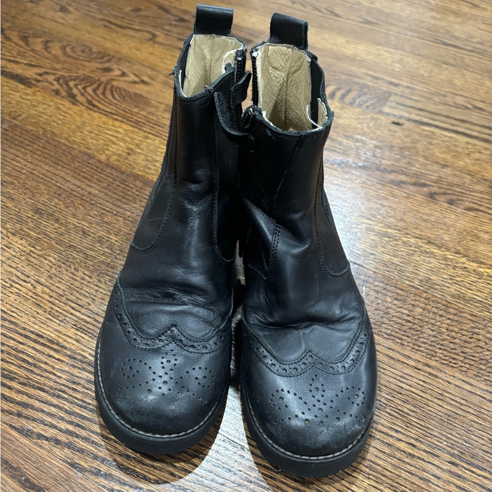 Black Leather Ankle Boots